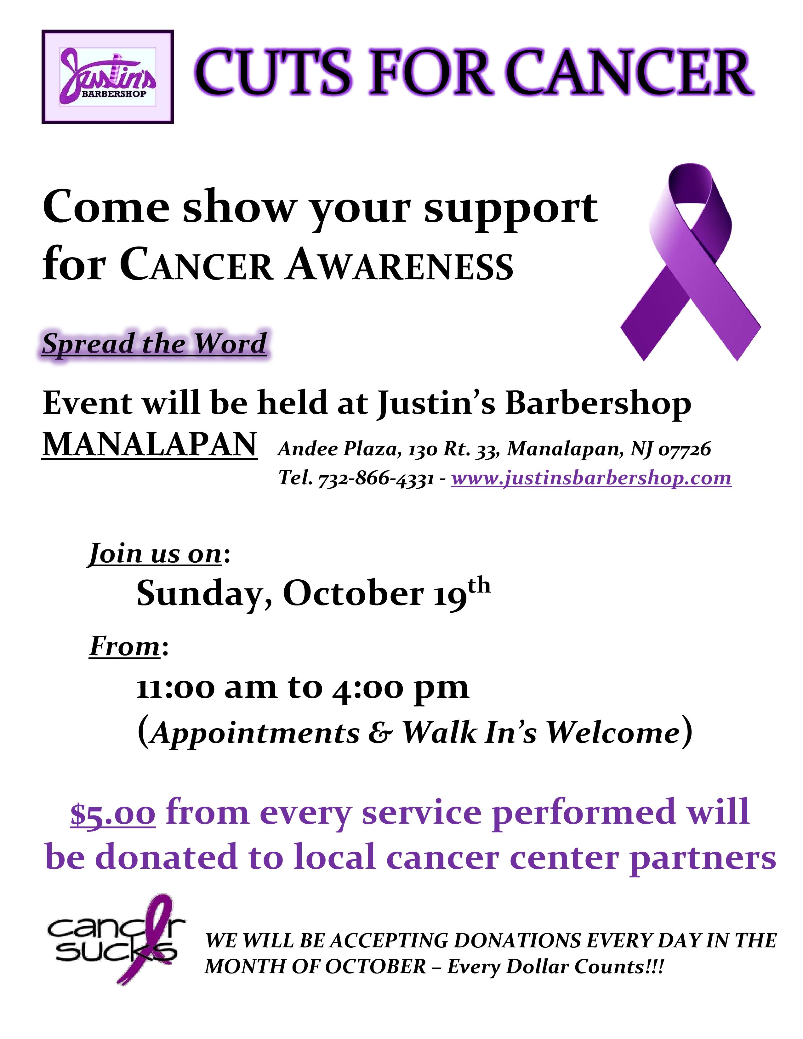 CUTS FOR CANCER - Justin's Barbershop